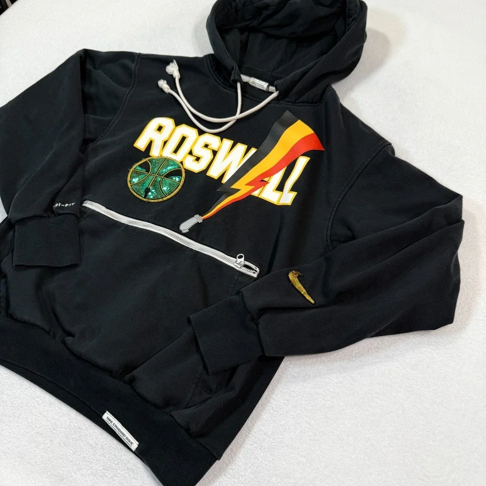 Nike Dri-Fit Roswell Rayguns Hoodie Sweatshirt‎ Men Small Black Zip Pocket